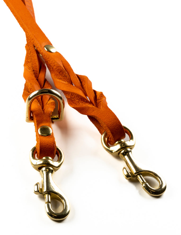 Butter Leather 3x verstellbare Hundeleine - Mango