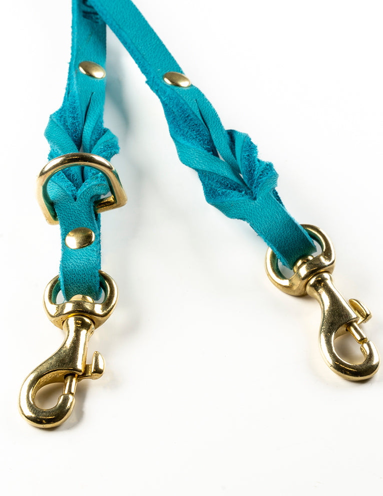Butter Leather 3x verstellbare Hundeleine - Fiji Blue