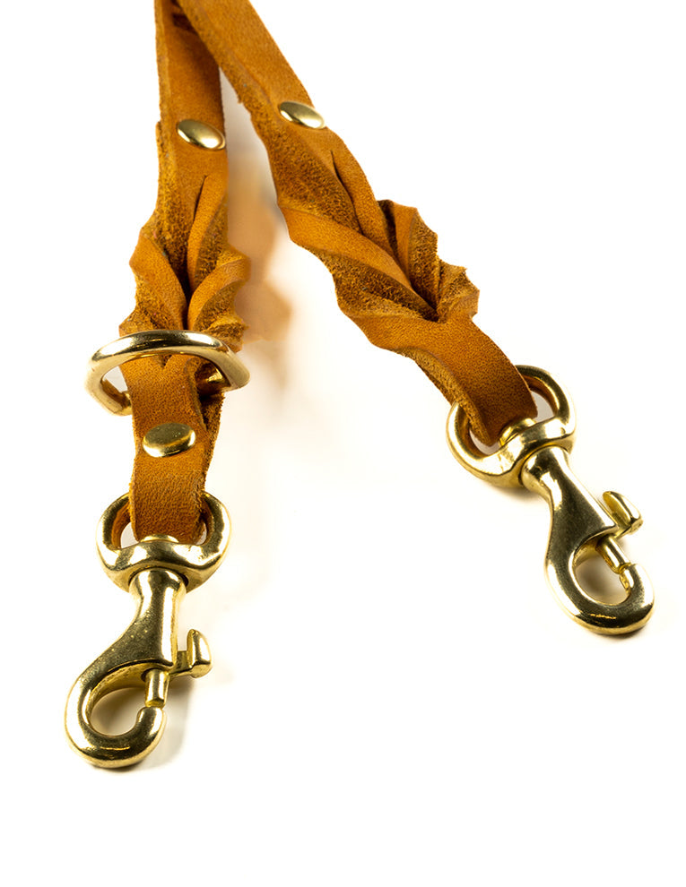 Laisse réglable 3x Butter Leather pour chien - Cognac Sahara