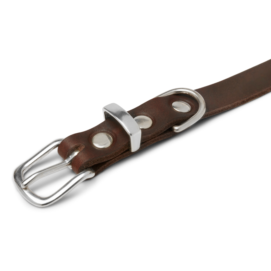 Butter Leder Hundehalsband - Klassisch Braun
