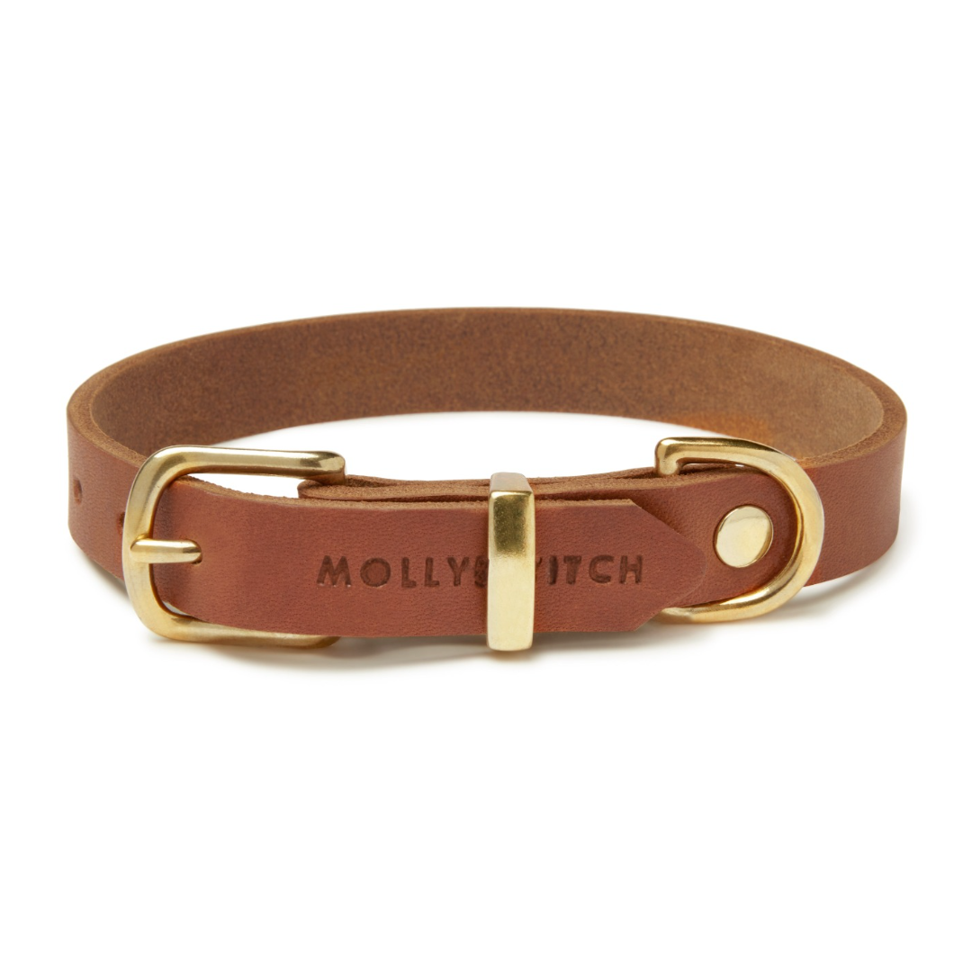Butterleder Hundehalsband - Sahara Cognac
