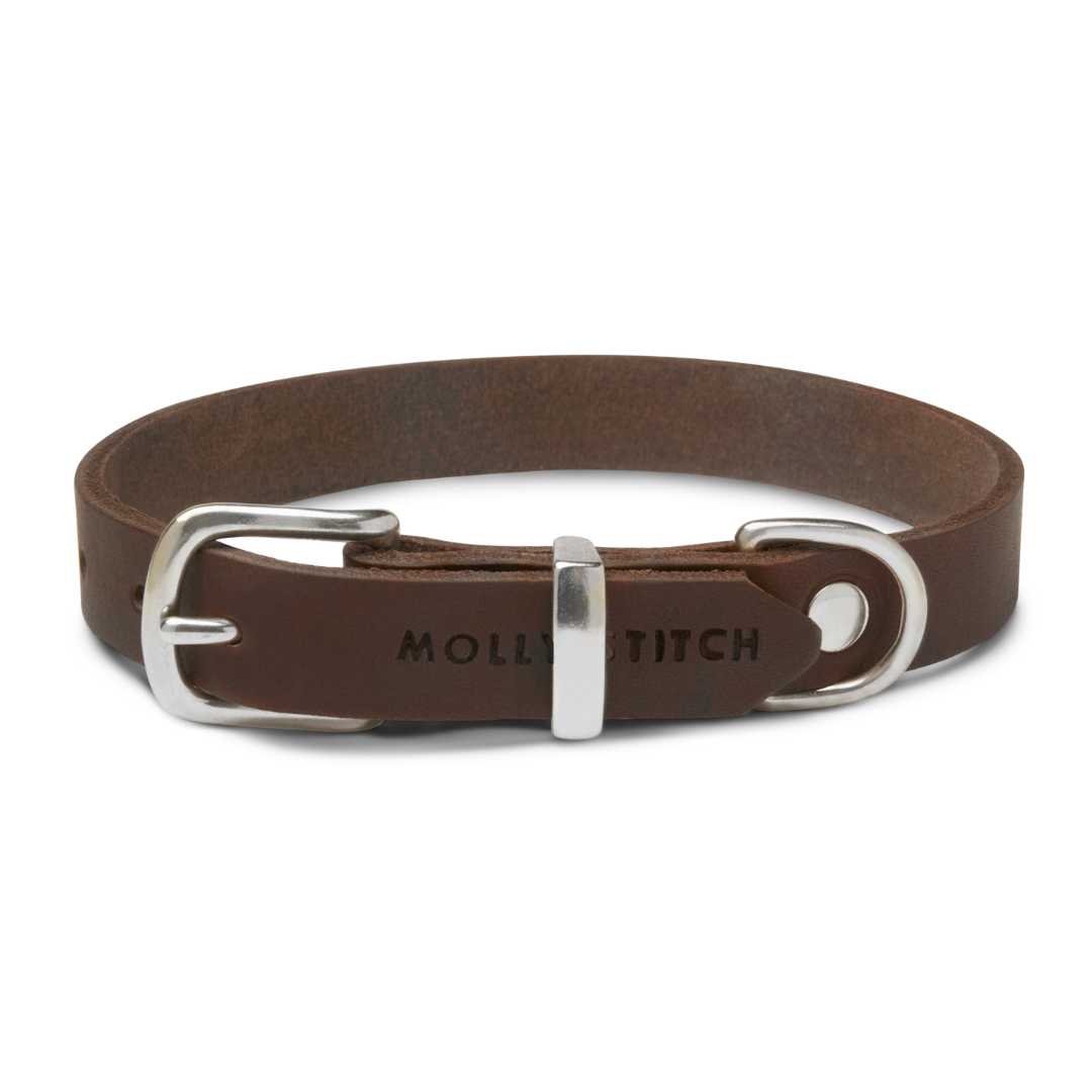 Butter Leder Hundehalsband - Klassisch Braun