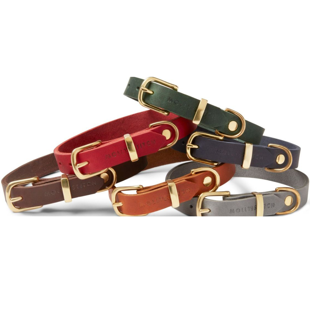 Butter Leder Hundehalsband - Chili Rot