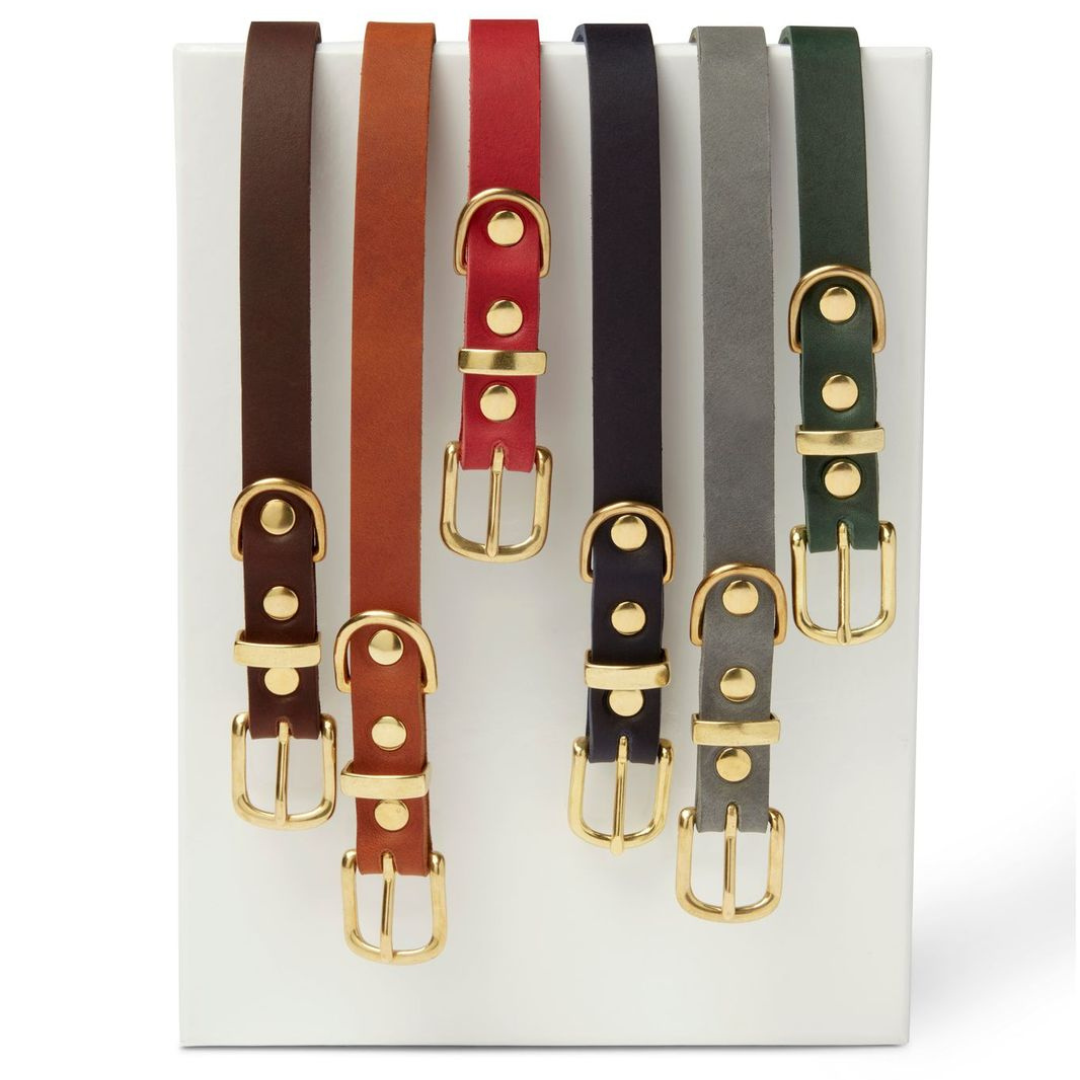 Butter Leder Hundehalsband - Chili Rot