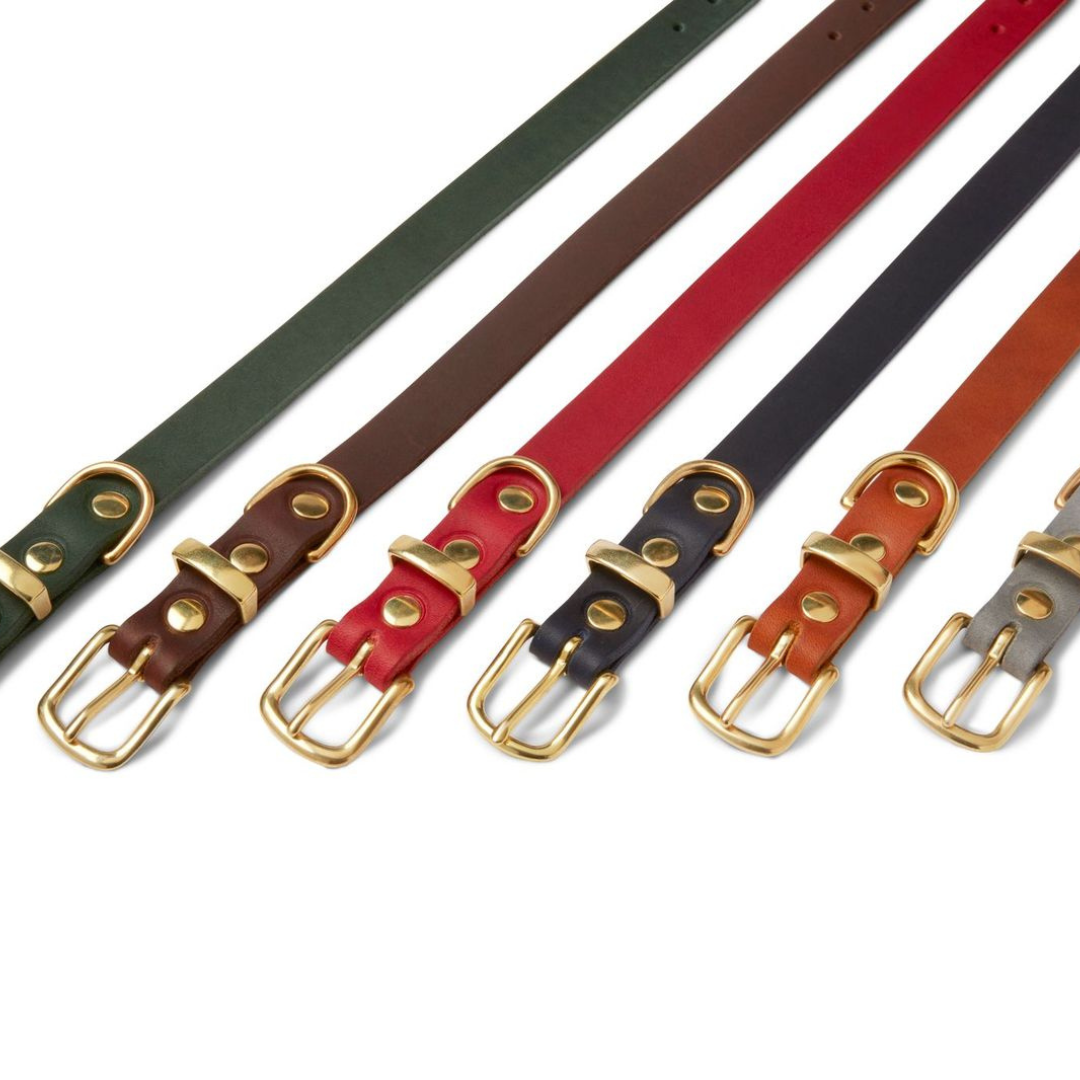 Butter Leder Hundehalsband - Chili Rot