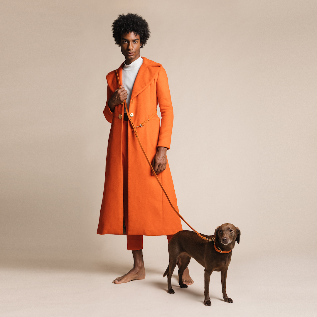 Butter Leather 3x verstellbare Hundeleine - Mango