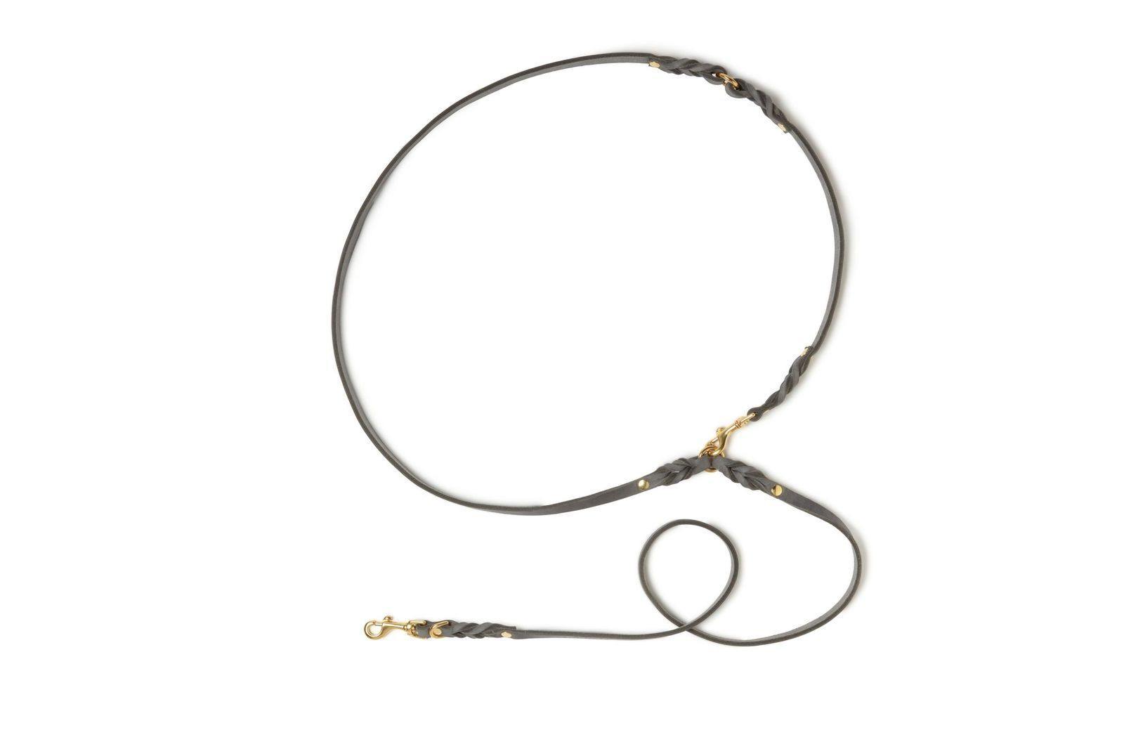 Butter Leather 3x Adjustable Dog Leash - Timeless Grey - Molly and Stitch GmbH